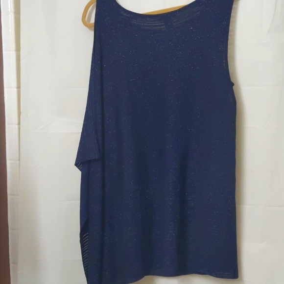 NWT White House Black Market Navy Sparkling Mini Dress/Top Size Large - Picture 6 of 9